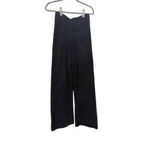 SKIMS Cozy Pant Black Elastic Waist Sherpa Wide Leg Lounge Sz S/M